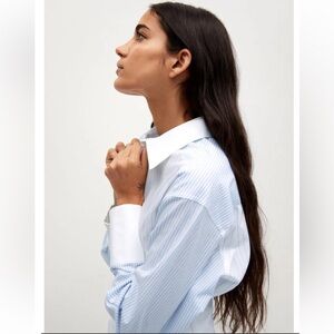 Mango Striped Cotton-Blend Dress NWT